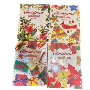 Vtg Lot of 4 Christmas with Southern Living Cookbooks Crafts 1986 1987 1988 1989